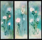 Tryptych-green-Florals-